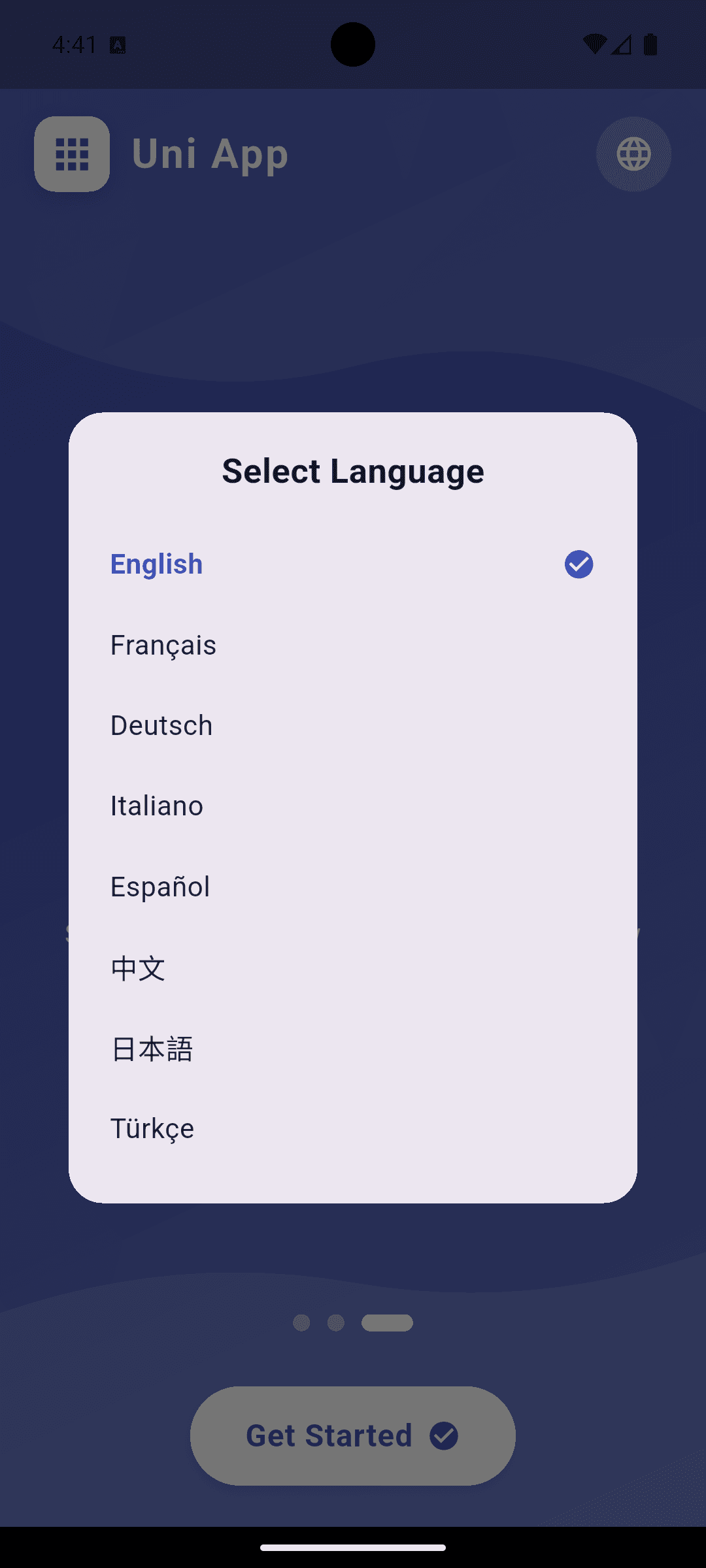 uni-project screen 1