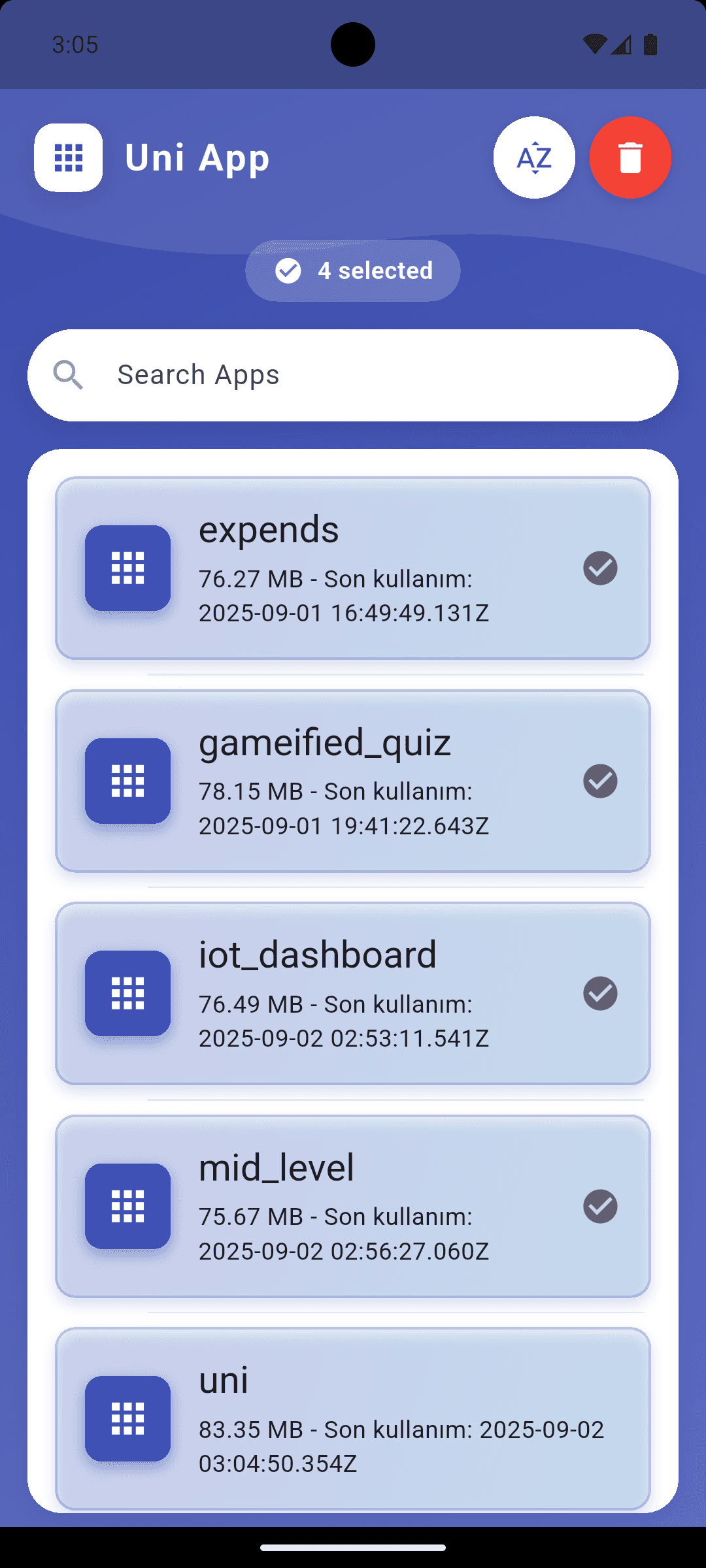 uni-project screen 3